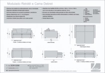 Sofá Modulado Retrátil e Cama DEBRET, Braço de 11cm, Almofadas Soltas. (LANÇAMENTO) - Zoze Home Decor